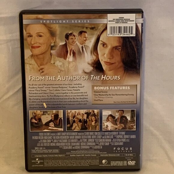 Evening (DVD, 2007) Widescreen Claire Danes, Toni Collette, Vanessa Redgrave - Picture 2 of 4